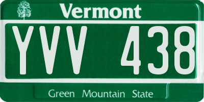 VT license plate YVV438