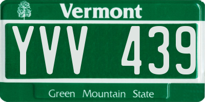 VT license plate YVV439