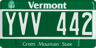 VT license plate YVV442
