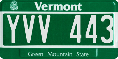 VT license plate YVV443