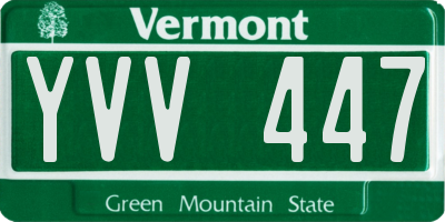 VT license plate YVV447
