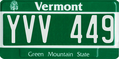 VT license plate YVV449