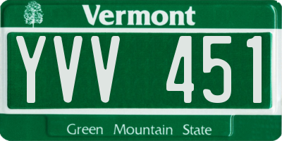 VT license plate YVV451