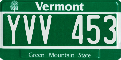 VT license plate YVV453