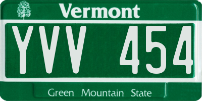 VT license plate YVV454
