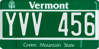 VT license plate YVV456