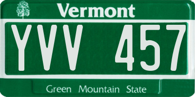 VT license plate YVV457
