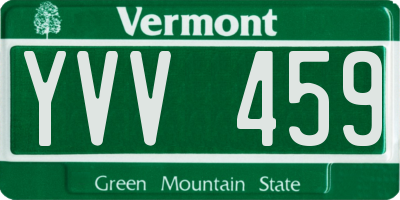 VT license plate YVV459