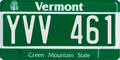 VT license plate YVV461