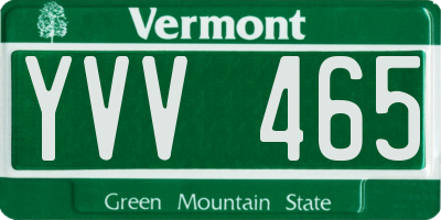 VT license plate YVV465