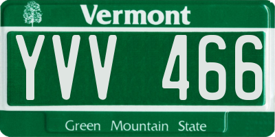 VT license plate YVV466