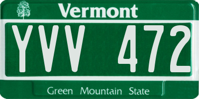 VT license plate YVV472