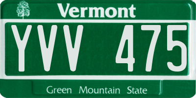 VT license plate YVV475