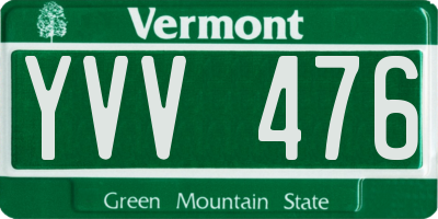 VT license plate YVV476