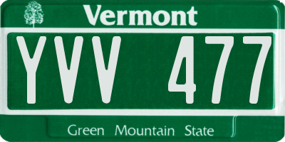 VT license plate YVV477