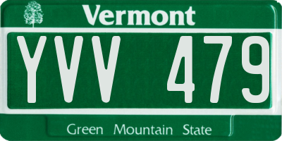 VT license plate YVV479