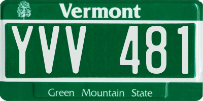 VT license plate YVV481