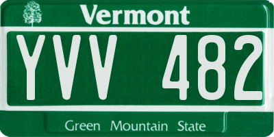 VT license plate YVV482