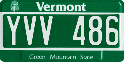 VT license plate YVV486