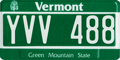 VT license plate YVV488