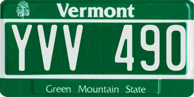 VT license plate YVV490