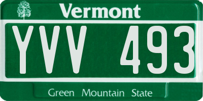 VT license plate YVV493