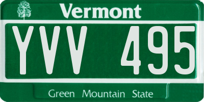 VT license plate YVV495