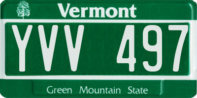 VT license plate YVV497