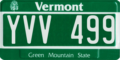VT license plate YVV499