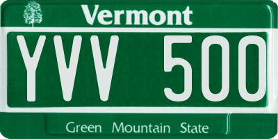 VT license plate YVV500