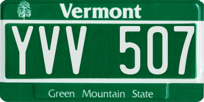 VT license plate YVV507