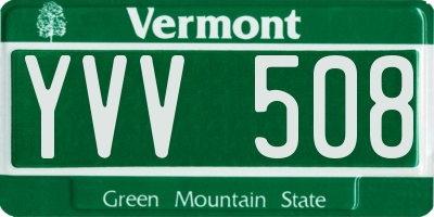 VT license plate YVV508