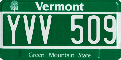 VT license plate YVV509