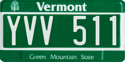 VT license plate YVV511