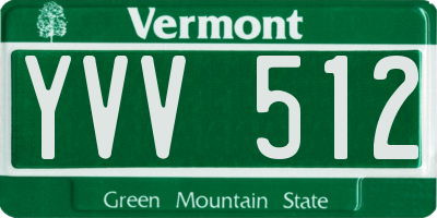 VT license plate YVV512