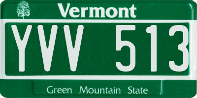 VT license plate YVV513
