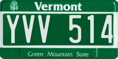 VT license plate YVV514