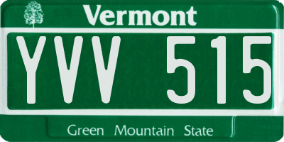VT license plate YVV515