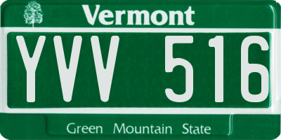 VT license plate YVV516