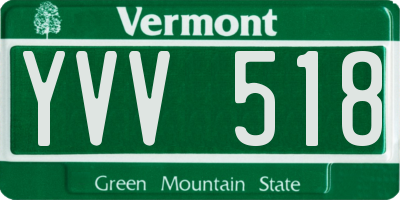 VT license plate YVV518