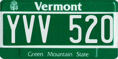 VT license plate YVV520