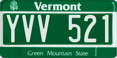 VT license plate YVV521