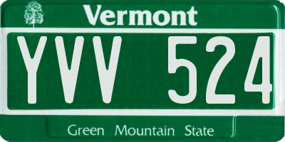 VT license plate YVV524