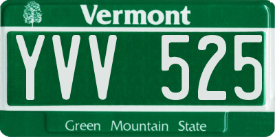 VT license plate YVV525