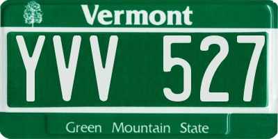 VT license plate YVV527