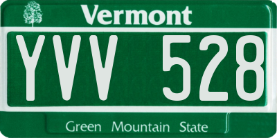 VT license plate YVV528