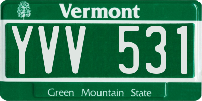 VT license plate YVV531