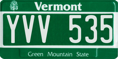 VT license plate YVV535