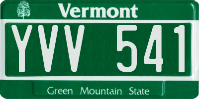 VT license plate YVV541