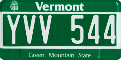 VT license plate YVV544
